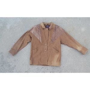 Vtg 80s Adler Suede Leather Coat